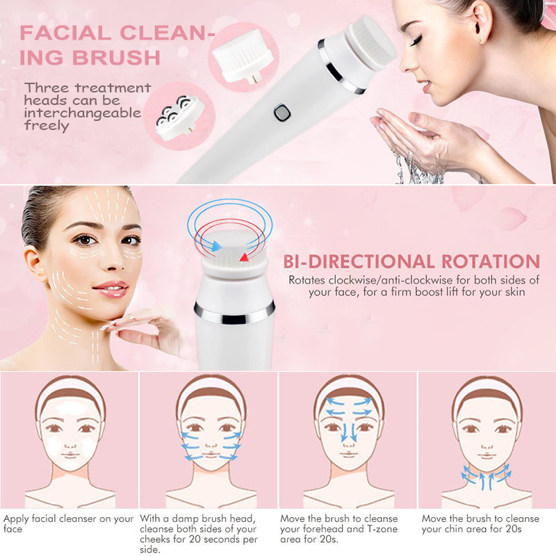 3-in-1 Electric Facial Cleansing Brush